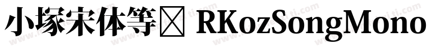 小塚宋体等宽 RKozSongMono Regularegular字体转换